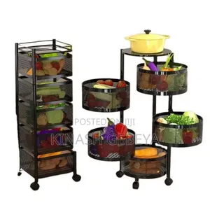 Moveable And Rotatable Kitchen Storage Rack