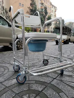 Toilet Wheelchair With Footrest,Stable 150kgs龟§Anti-Drift, Safe to Use