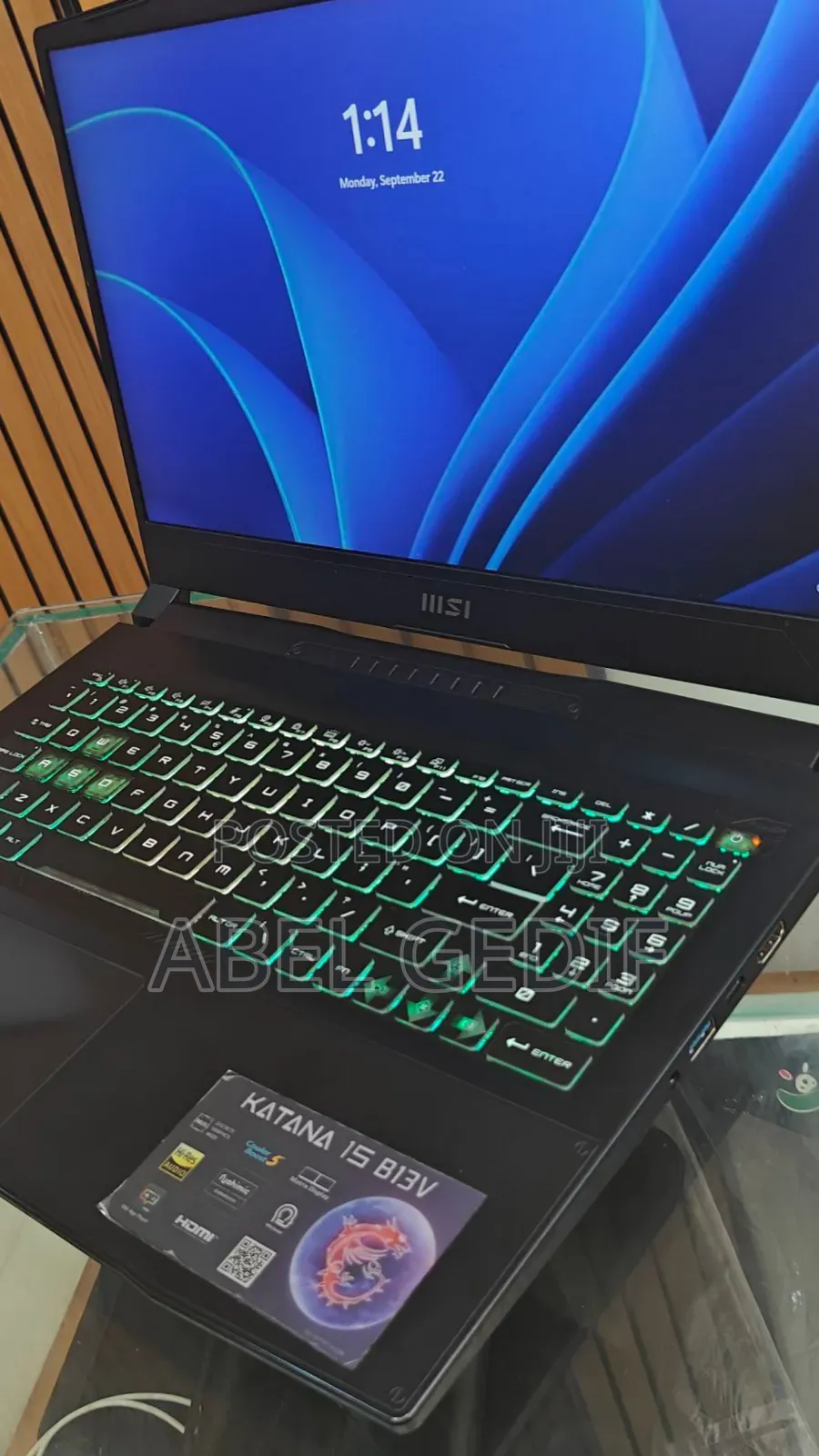 New Laptop MSI Katana 15 16GB Intel Core I7 SSD 1T