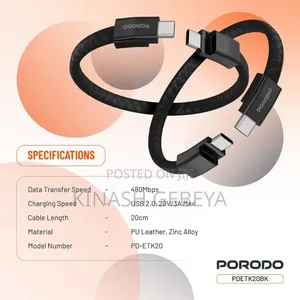 Porodo Usb C to Usb C Wrist Band Cable