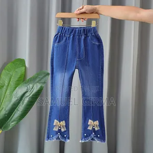 Mk- 0646 Toddler Girls Floral Denim Jeans Size: 2-8 Years