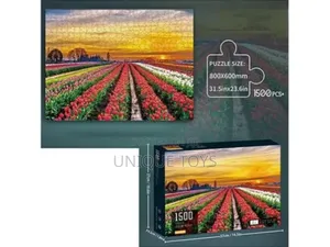  1500-Piece Jigsaw Puzzle – Tulip Field Landscape 