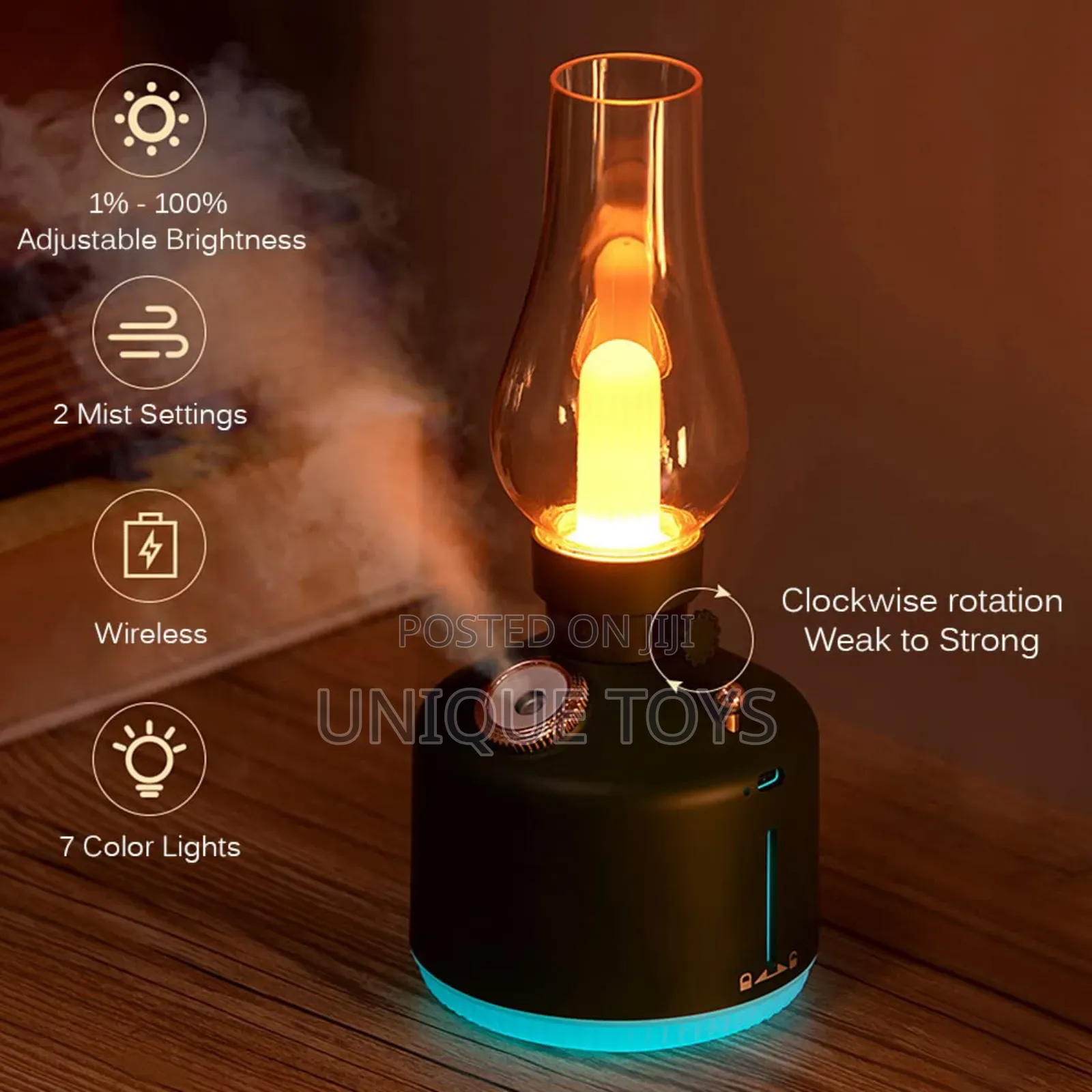 Vintage Lamp Humidifier – Mist + Night Light in One!