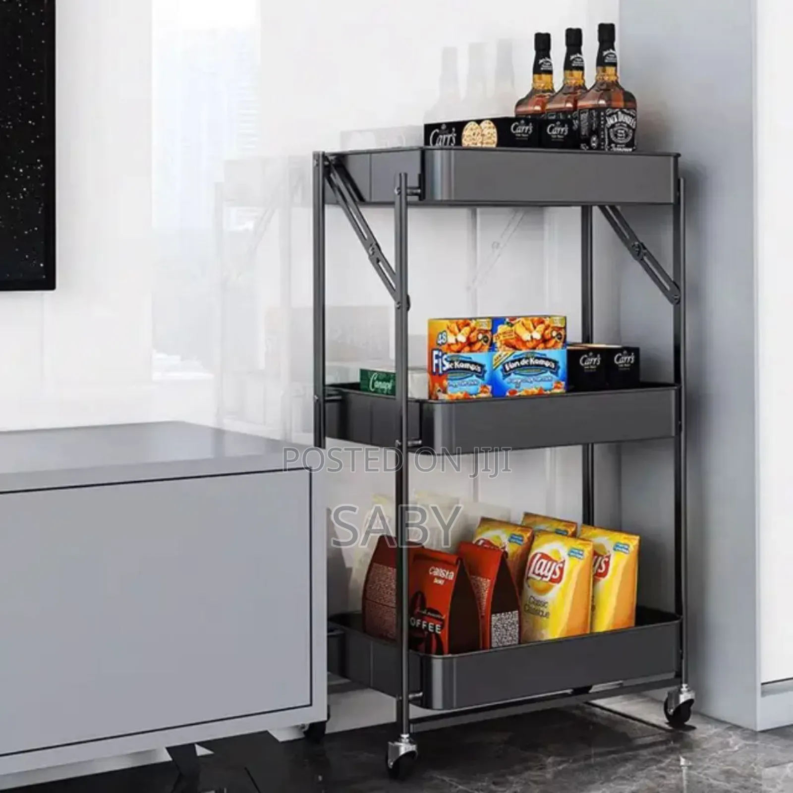 Foldable Metal Rolling Utility Cart