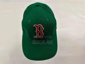 Athletic B Logo Green Fitted Baseball Cap