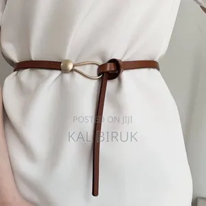 Chic Minimal Leather Belt For Dresses Tunics
