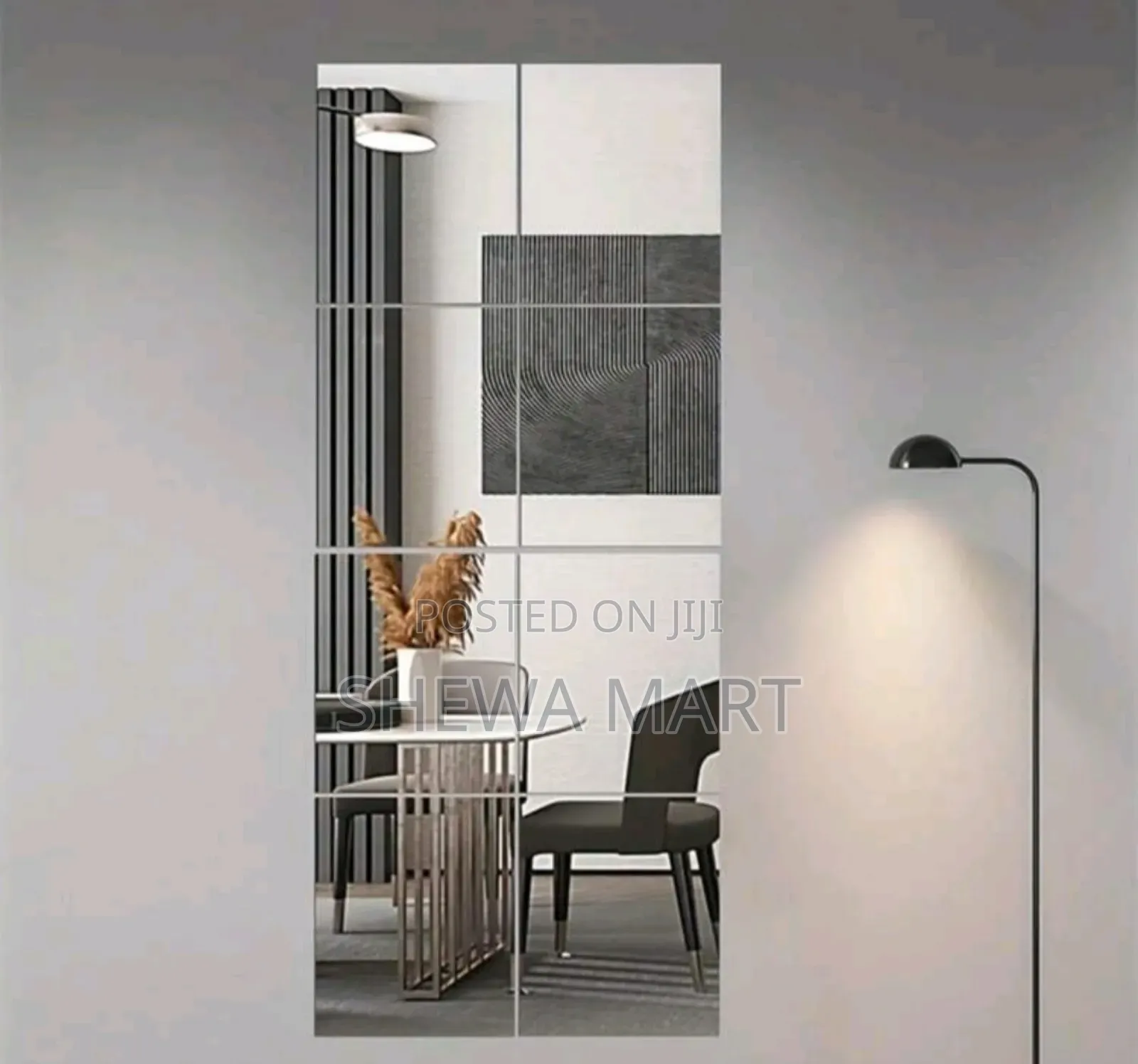 Acrylic Mirror Wall Tiles Shatterproof Self-Adhesive Decor for Living