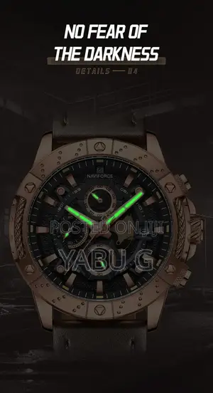 Naviforce Nf8055 Men Watch Luxury Brand Quartz Watches Genuine Leathe