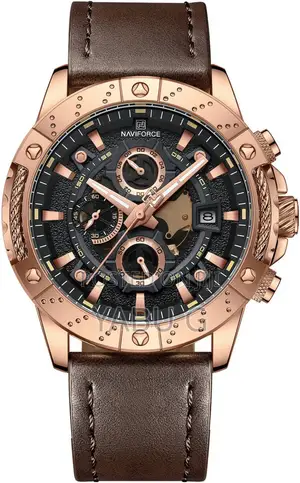 Naviforce Nf8055 Men Watch Luxury Brand Quartz Watches Genuine Leathe