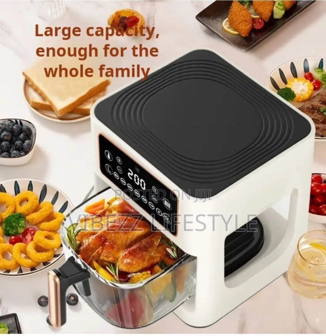 Smart Digital Glass Air Fryer - Large Family Size (Sutai Brand)