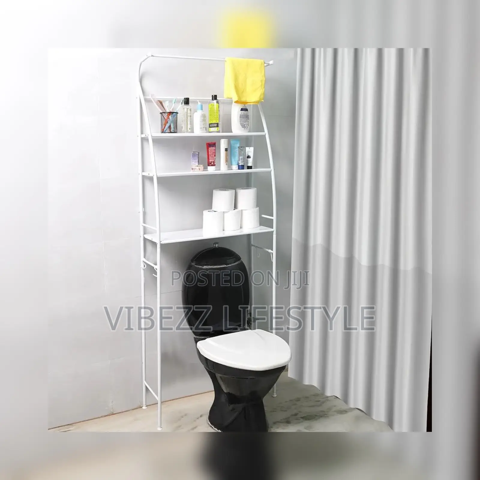 Metal Bathroom Shelf With Towel Hooks - ጥራት ያለው የልብስና የዕቃ ማስቀመጫ
