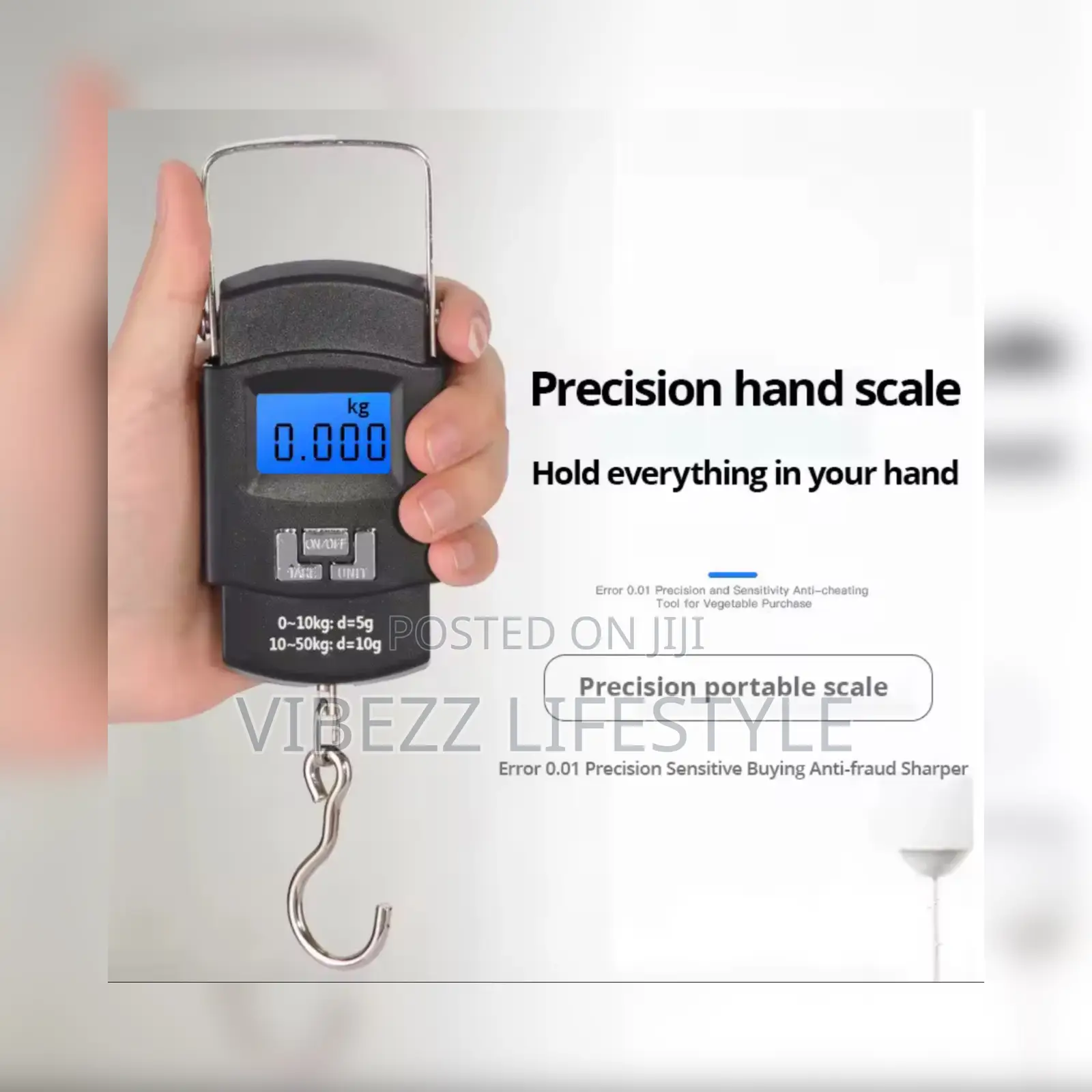 Digital Hand Scale (50kg) -የእጅ ሚዛን ለቤትዎ እና ለጉዞ (For Home Travel)