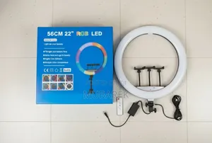 22 Inch RGB Dimmable Circle Light Adjustable Stand Large Ring.