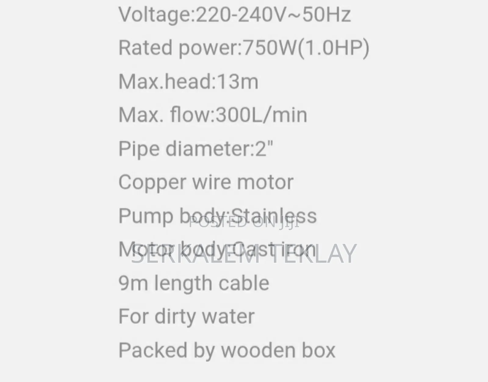 Ingcco 1hp Sewage Water Pump