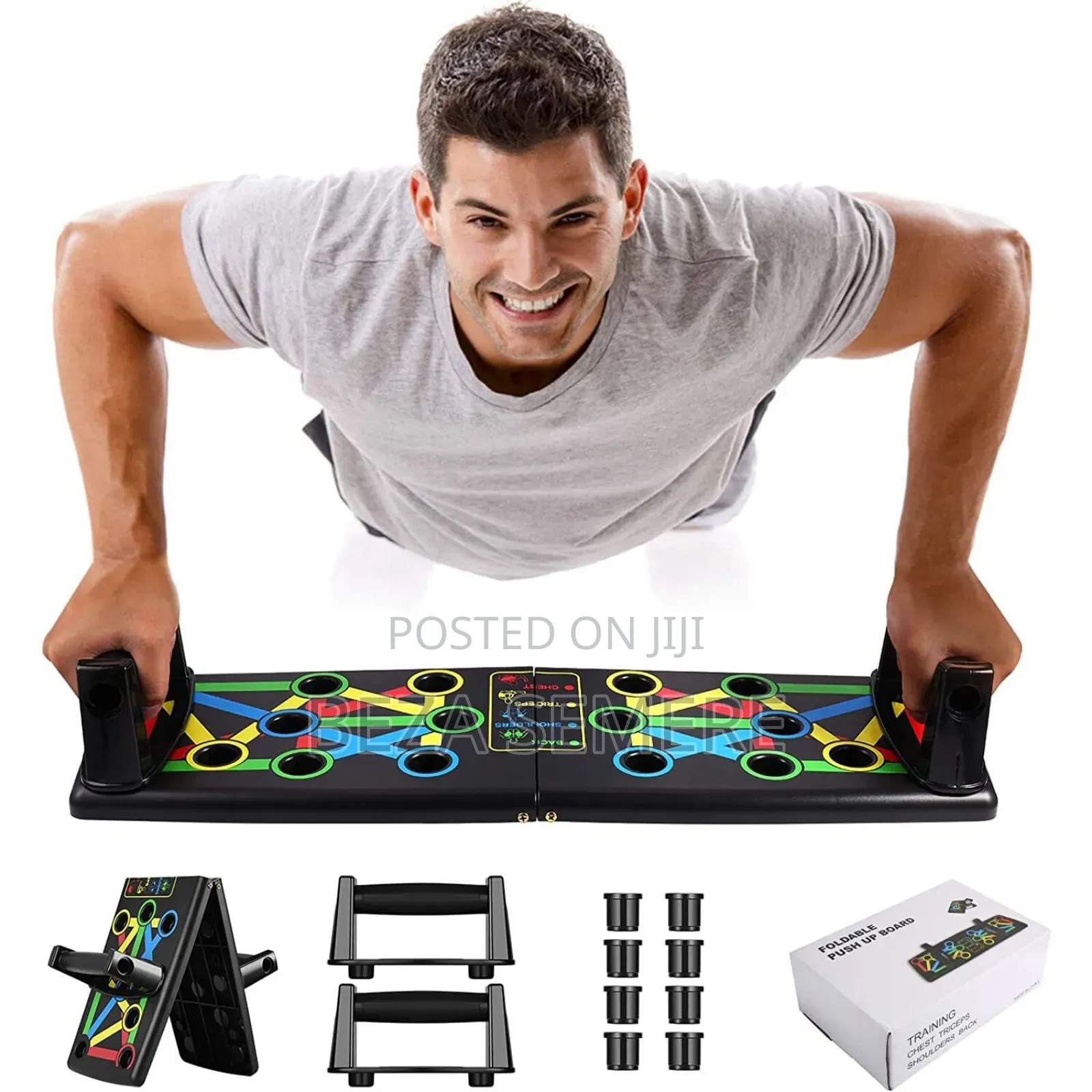 ተጣጣፊ ፑሽ አፕ መሳሪያ
Foldable Push Up Board •