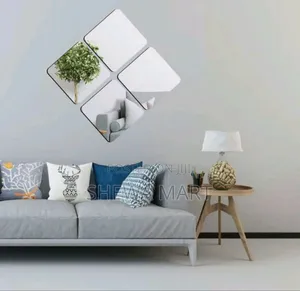 Acrylic Home Decor Full-Length Frameless Edge Mirror Wall Decal, Self