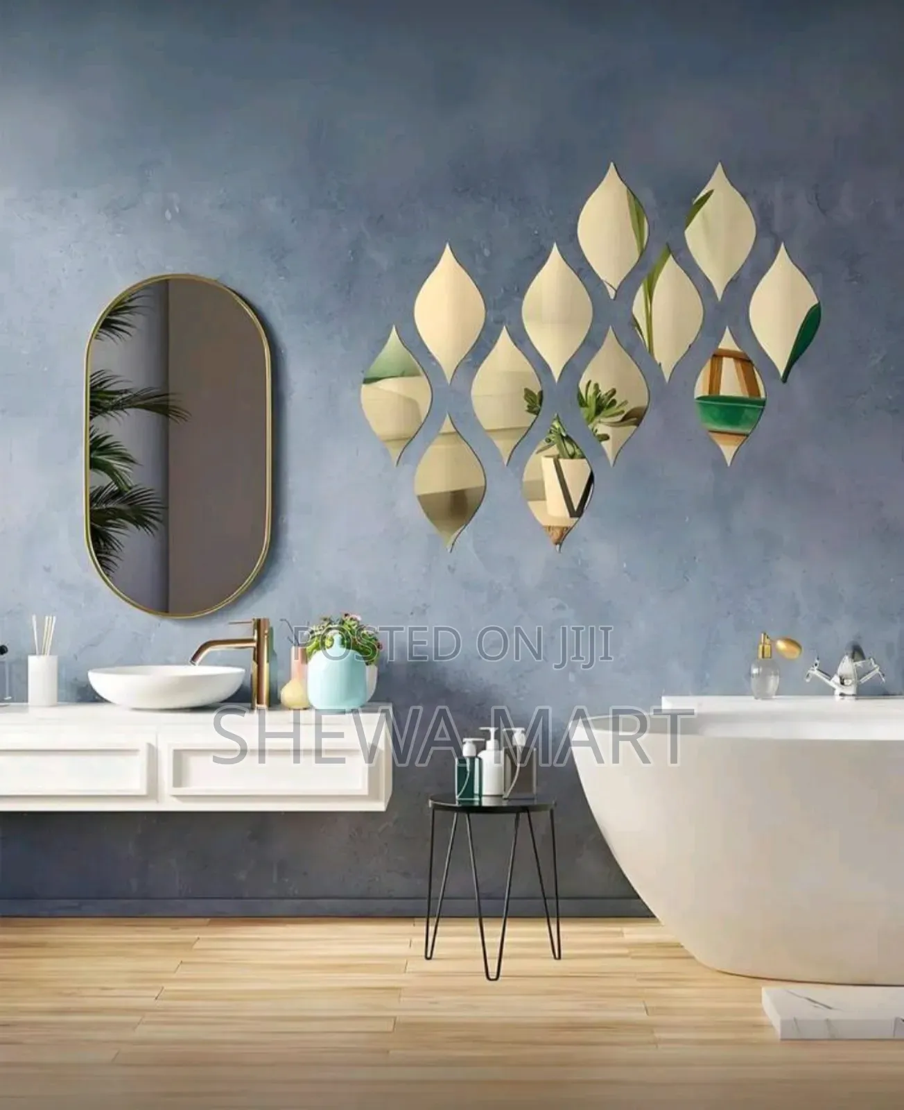 Teardrop Mirror Wall Stickers Self-Adhesive Tiles, Peel Stick Water