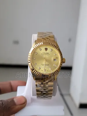 Gold-Tone Tevise Datejust Automatic Mechanical Watch.