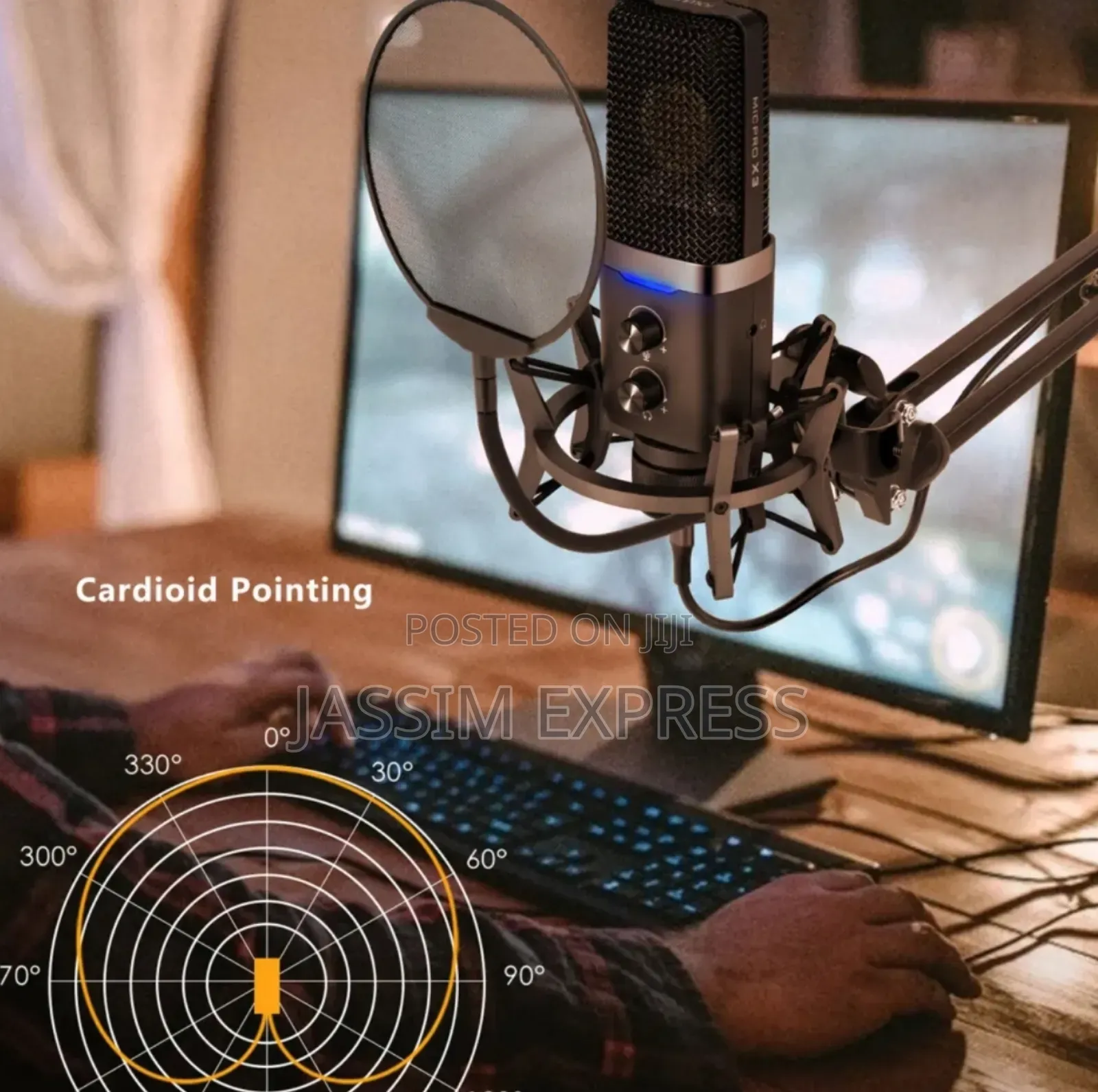 Original Yanmai Professional Cardioid Studio Microphone With Boom Arm