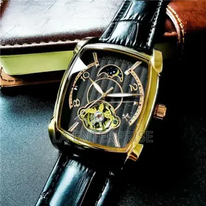 Genuine Black Leather Watch