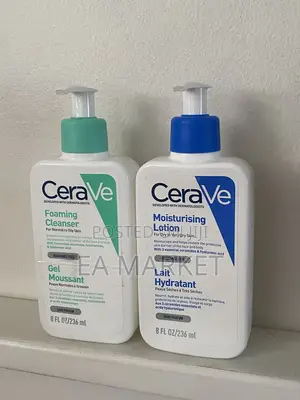 Cerave Foaming Facial Cleanser and Cerave Moisturizing Lotion