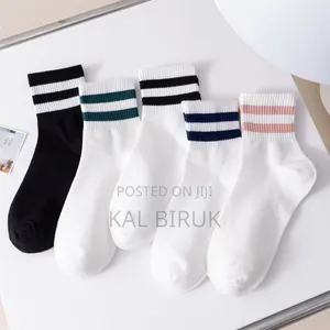 Striped Mid-calf Socks.