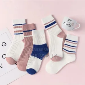 Striped Mid-calf Socks.