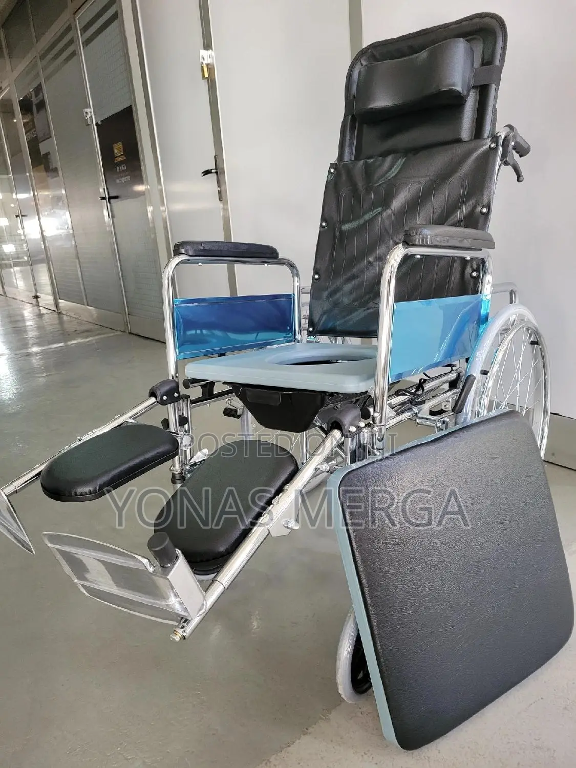 Full Reclining Commode Wheelchair灰答wheelchair忌።Wheelchair∞∂Wheelchair