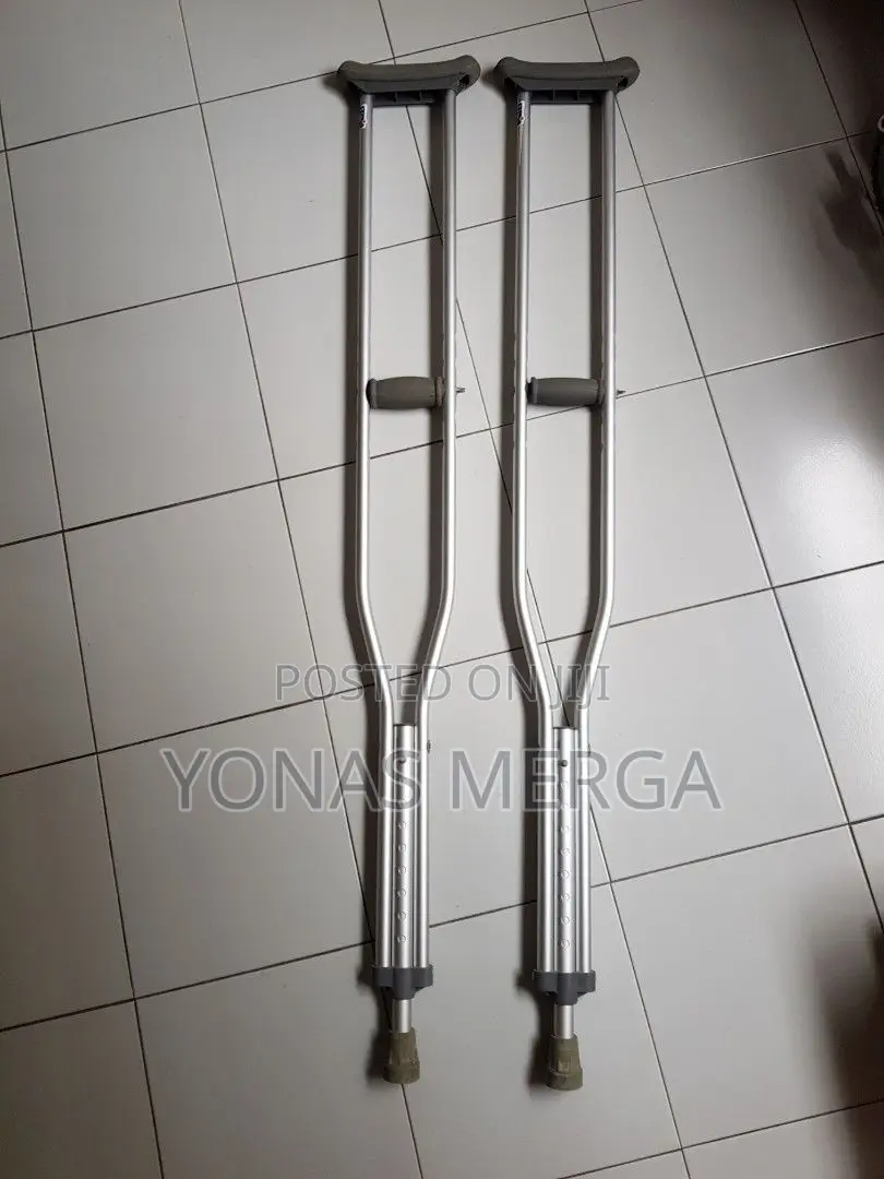 Axillary Crutches谷饗adjustable, Walking Stick(1 Pair) -Larg(Grey)
