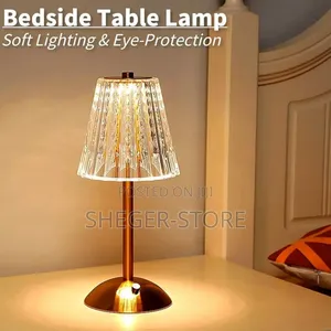 High Class Crystal Table Lamp( 3 አይነት የብርሃን ቀለም የሚቀያይር ) Rechargeable