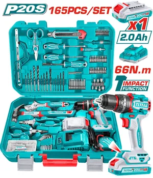 Total Thkthp11652 165 PCS Tool Set With a 20v Cordless Impact Drill.