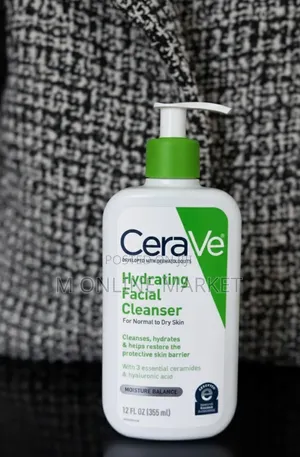 Cerave Facial Cleanser: Removes Dirt, Oil, and Makeup Easily.