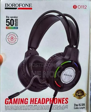 Gaming Headset Borofone B0112 50mm Speaker, RGB Lights, Microphone