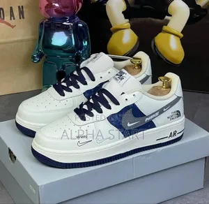 Nike Air Force 1 “#The_north_face” White Navy #Low Shoes for Men's