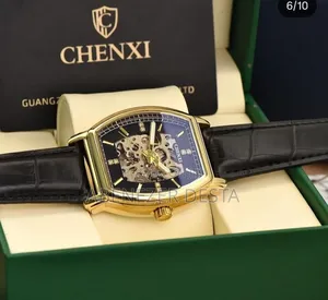 Gold-Toned Chenxi Automatic Mechanical Watch With a Skeleton Dial