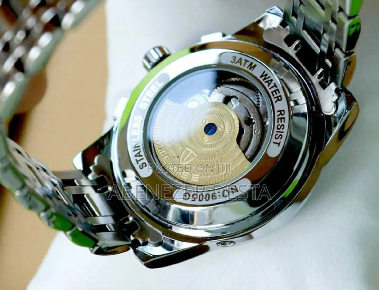 Tevise T9005 Automatic Mechanical Watch With a Two-Tone Silver