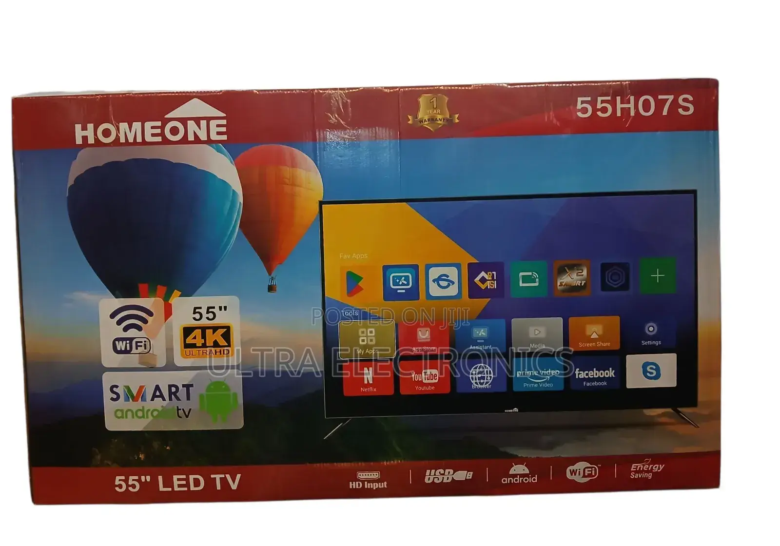 Home One 55 Inch Double Glass 55 Led Uhd Tv Hd Input