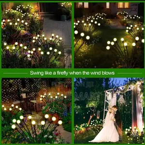 Outdoor Solar Channel Lamp Waterproof Fireworks 6 Led Solar Garden