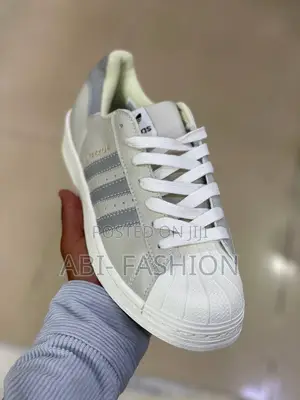 Adidas Superstar White and Gray Colorway.