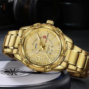 Navifrce Mens Watch Gold Luxury Waterproof Watches for Men Nf9117s