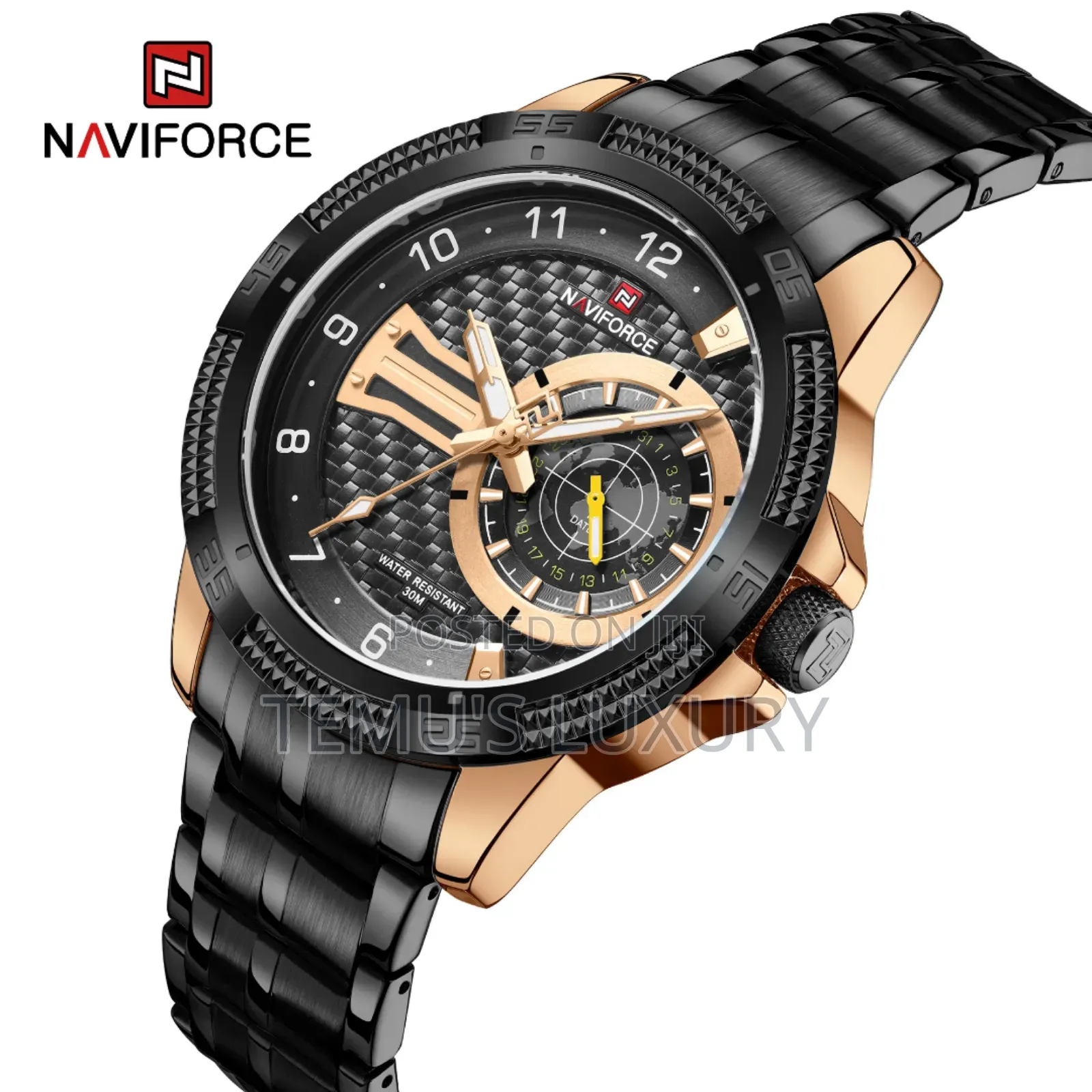 Naviforce Nf-9223 Dual Mastery Men Quartz Black Wristwatch
