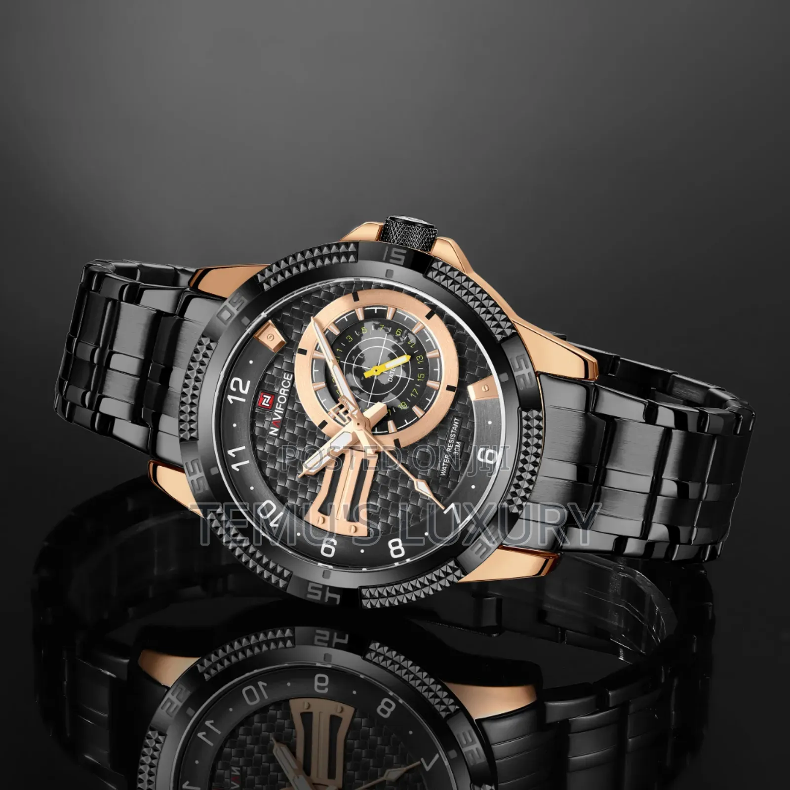 Naviforce Nf-9223 Dual Mastery Men Quartz Black Wristwatch