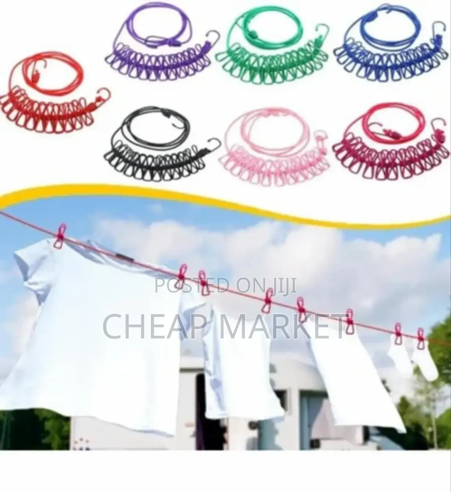 Clotheline Rope With 12 Hooks