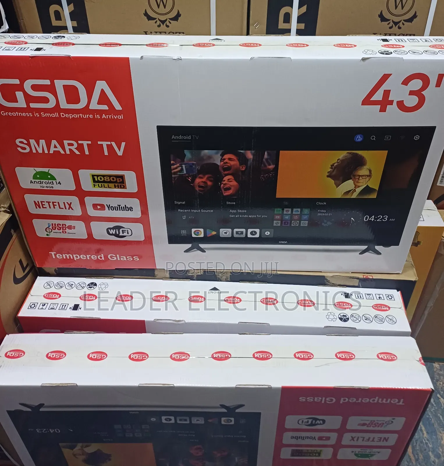 Gsda Tv 43" Smart Android Tempered Glass Tv 2025