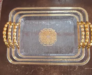 High Class Acrylic 3pc Tray ( ለፍራፍሬ፣ ለ መጠጥ እና ሌሎች ምግቦች ለማቅረብ የሚፈለግ )