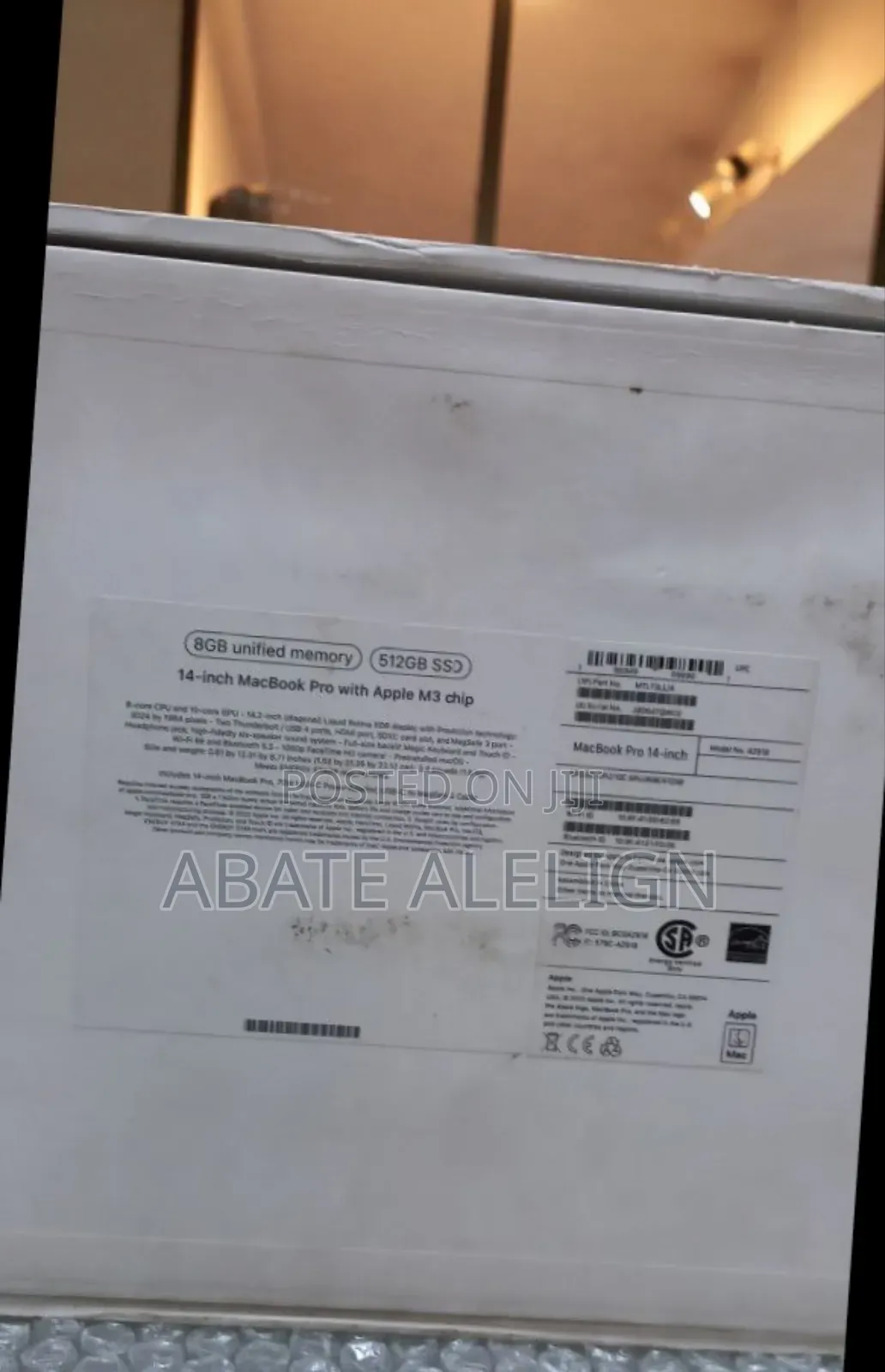 New Laptop Apple MacBook Pro M1 8GB Intel Core M3 SSD 512GB