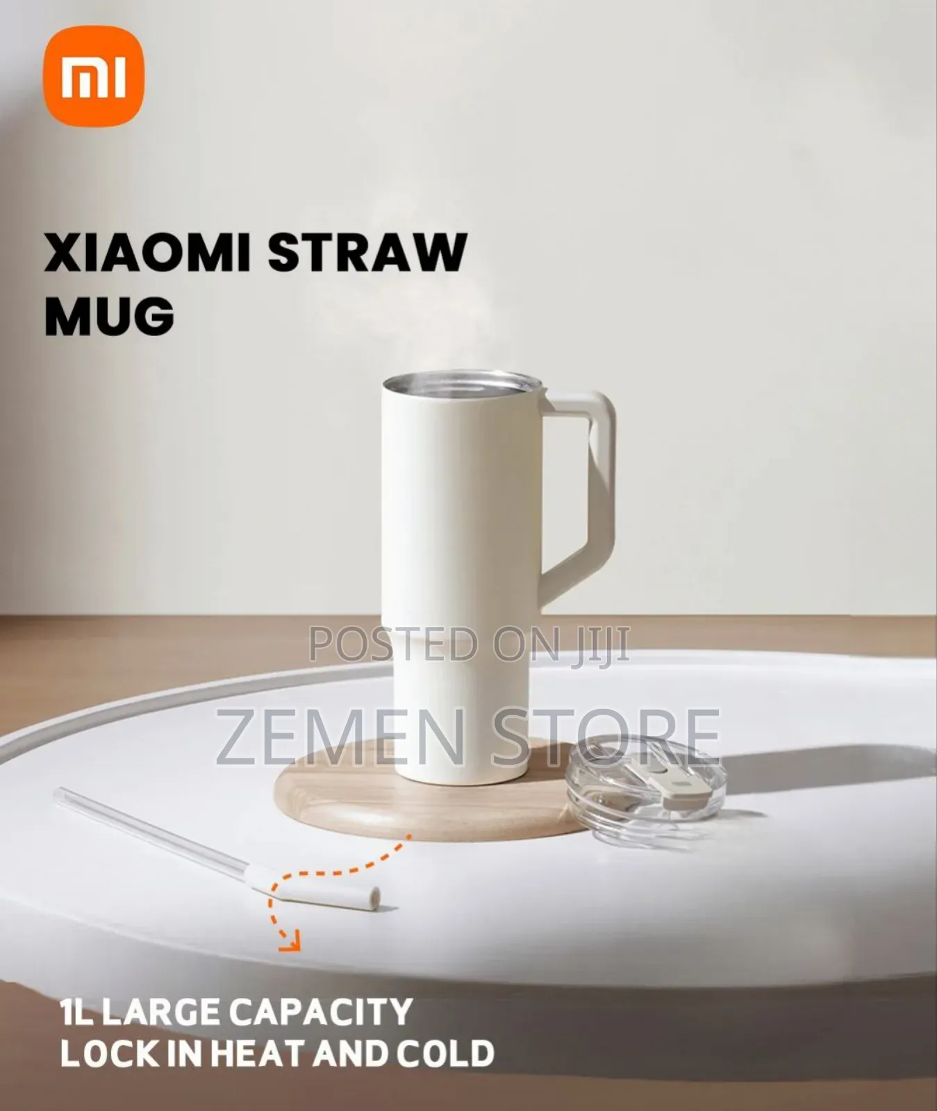 1l Xiaomi Mug ትኩስና ቀዝቃዛ መጠጦችን ለረጅም ሰዓታት የሚያቆይ