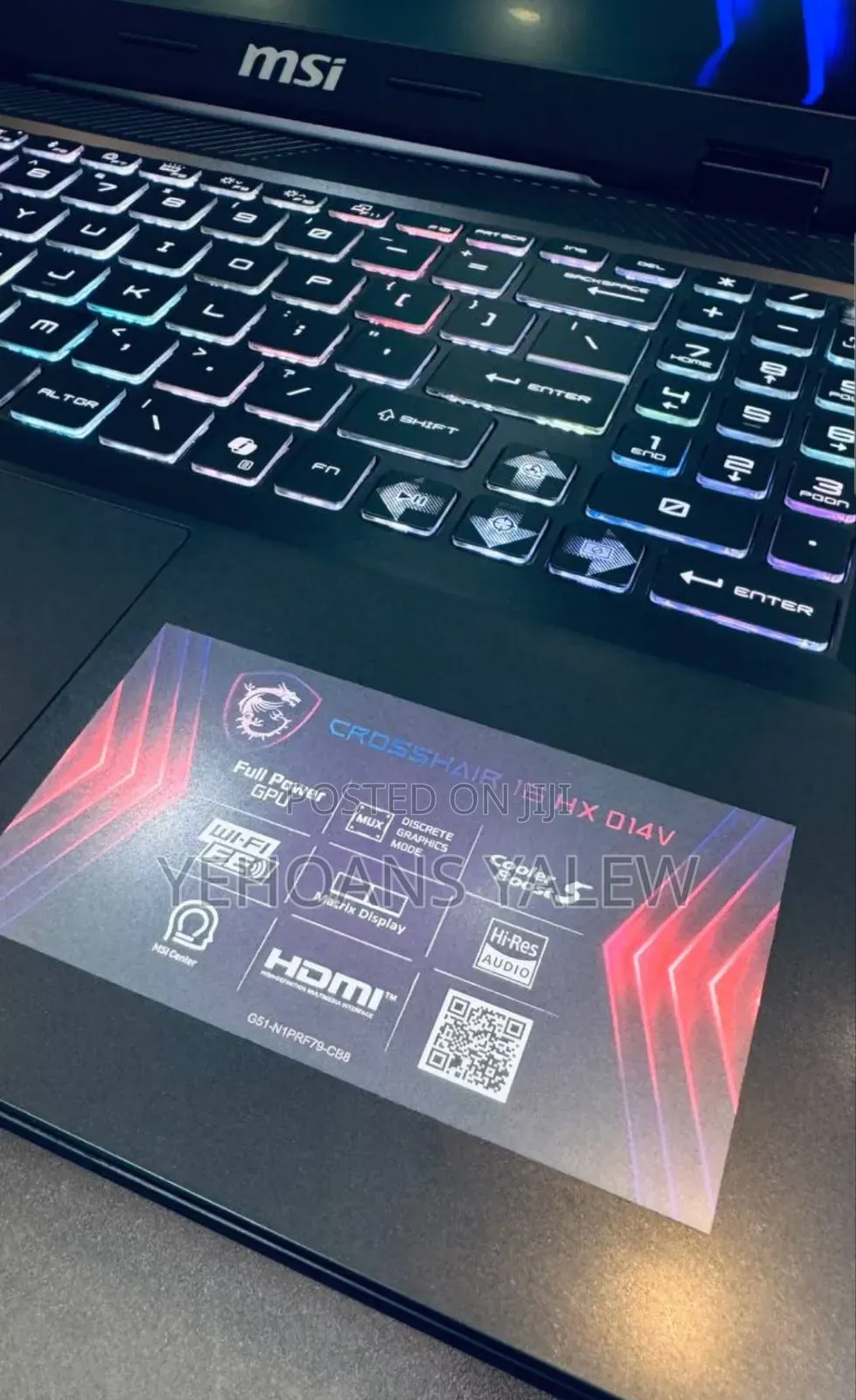 New Laptop MSI Crosshair 15 B12U 16GB Intel Core I7 SSD 1T