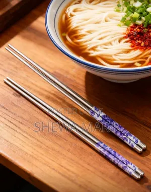 Stainless Steel Non-Slip Printed Chopsticks, Chinese Noodle Sushi