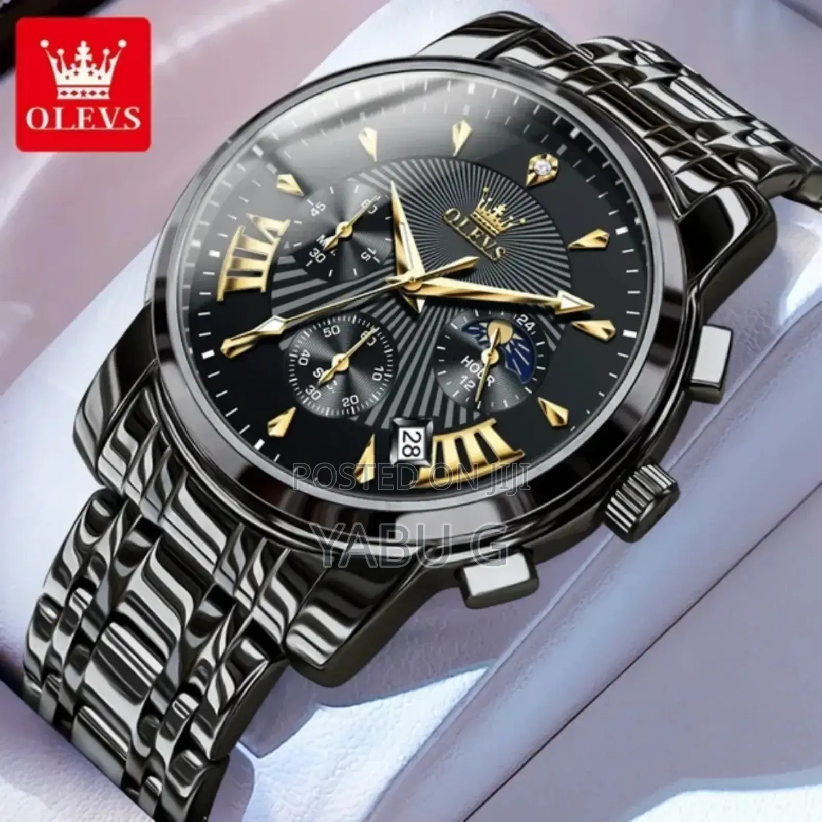 Olevs Mens Wrist Watches Quartz Business Stainless